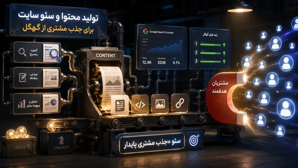 تولید محتوا و سئو سایت برای جذب ترافیک ارگانیک